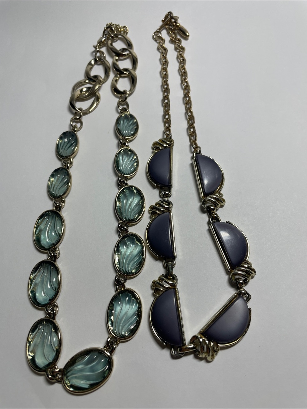 Vintage Coro Navy and Aqua Statement Choker Necklace